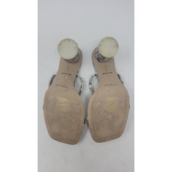 Dolce Vita Noles Double Strap Black White Snake Print Slides - Picture 6 of 8